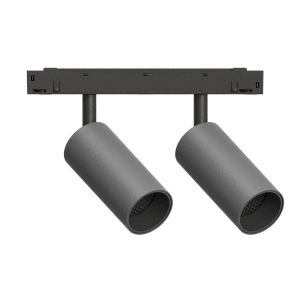 GRAFFIT Трековый светильник TWIN-SPOT LED 48В 2x6Вт 4000К CRI90 15° NO-DIM глубокий графит