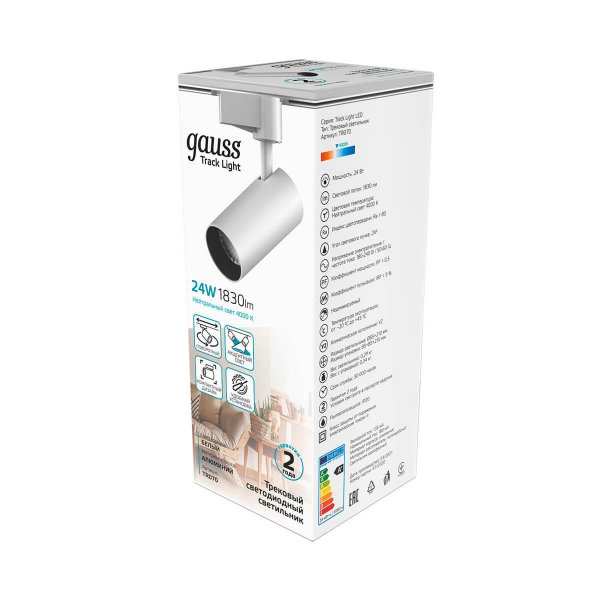 Трековый светодиодный светильник Gauss Track Light Led TR070 Трековый светодиодный светильник Gauss Track Light Led TR070