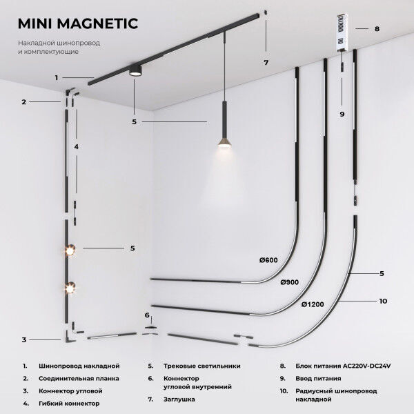 Трековый светодиодный светильник Elektrostandard Mini Magnetic 85167/01 a065654