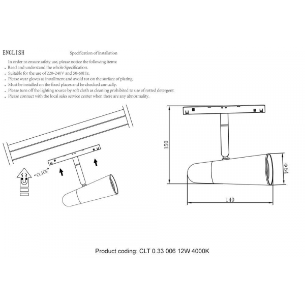 Трековый светодиодный светильник для магнитного шинопровода Crystal Lux Space CLT 0.33 006 12W WH-CH 4000K Трековый светодиодный светильник для магнитного шинопровода Crystal Lux Space CLT 0.33 006 12W WH-CH 4000K