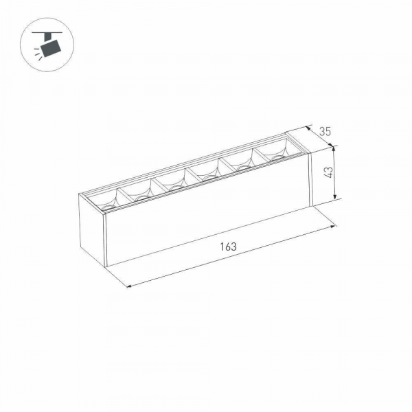 Трековый светодиодный светильник для магнитного шинопровода Arlight Mag-Laser-45-L160-6W Warm3000 026935 Трековый светодиодный светильник для магнитного шинопровода Arlight Mag-Laser-45-L160-6W Warm3000 026935