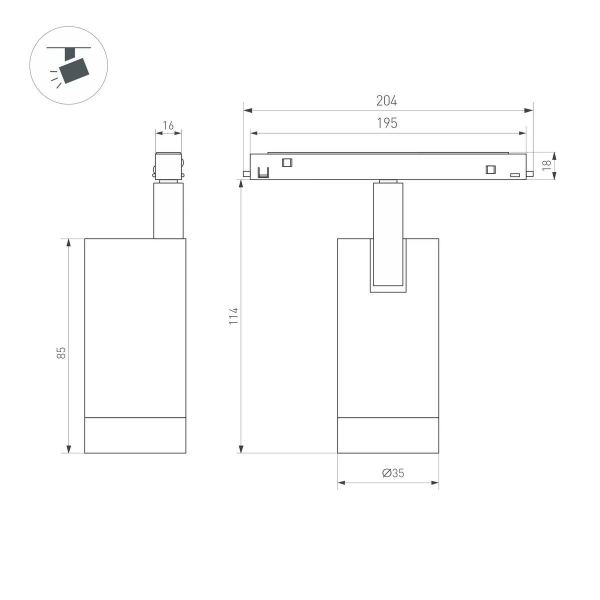 Трековый светодиодный светильник Arlight MAG-ORIENT-SPOT-R35-6W Day4000-MIX (BK, 24 deg, 48V, DALI) 041880 Трековый светодиодный светильник Arlight MAG-ORIENT-SPOT-R35-6W Day4000-MIX (BK, 24 deg, 48V, DALI) 041880