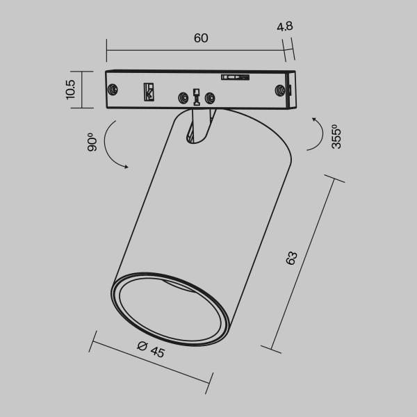 Трековый светильник Maytoni Technical Focus Led TR187-1-9W2.7K-M-BBS Трековый светильник Maytoni Technical Focus Led TR187-1-9W2.7K-M-BBS