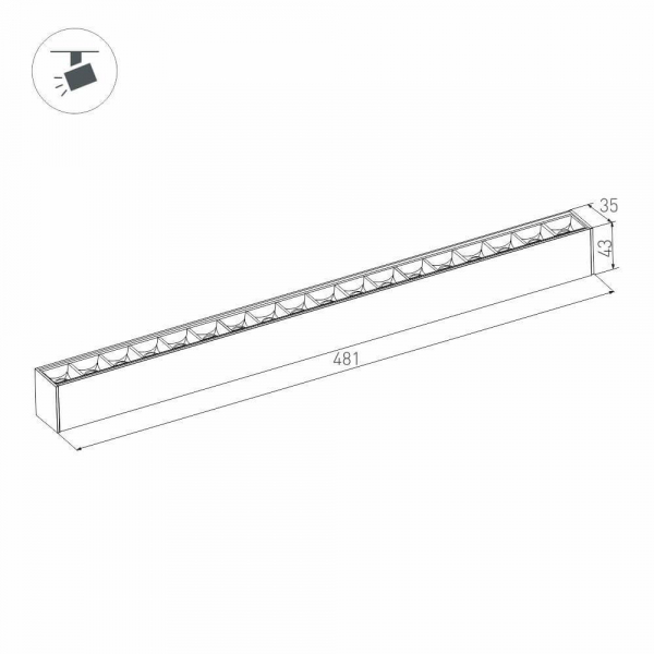Трековый светодиодный светильник для магнитного шинопровода Arlight Mag-Laser-45-L480-18W Day4000 026940 Трековый светодиодный светильник для магнитного шинопровода Arlight Mag-Laser-45-L480-18W Day4000 026940