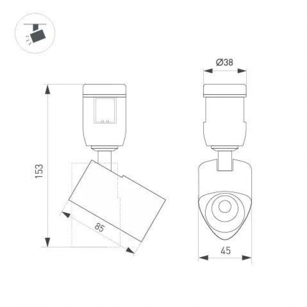 Трековый светодиодный светильник Arlight Art-Apriori-Spot-Turn-R45-8W Day4000 044904 Трековый светодиодный светильник Arlight Art-Apriori-Spot-Turn-R45-8W Day4000 044904