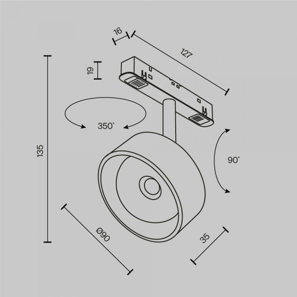 Трековый светодиодный светильник Maytoni Technical Exility Lens TR217-2-15W4K-B Трековый светодиодный светильник Maytoni Technical Exility Lens TR217-2-15W4K-B