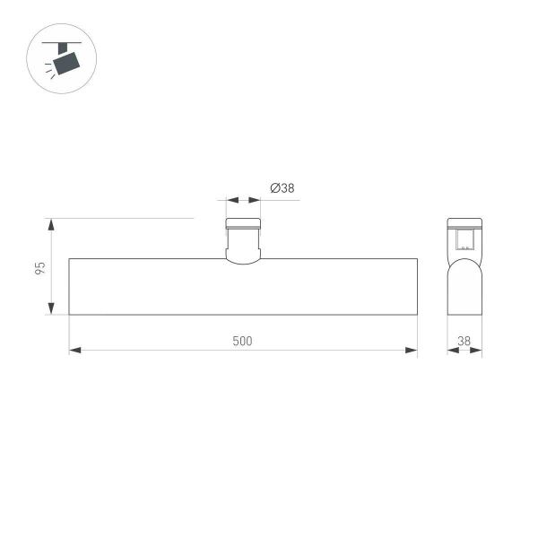 Трековый светодиодный светильник Arlight Art-Apriori-Flat-L500-15W Warm3000 047778 Трековый светодиодный светильник Arlight Art-Apriori-Flat-L500-15W Warm3000 047778