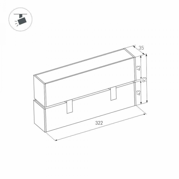 Трековый светодиодный светильник для магнитного шинопровода Arlight Mag-Laser-Fold-45-S320-12W Day4000 026973 Трековый светодиодный светильник для магнитного шинопровода Arlight Mag-Laser-Fold-45-S320-12W Day4000 026973