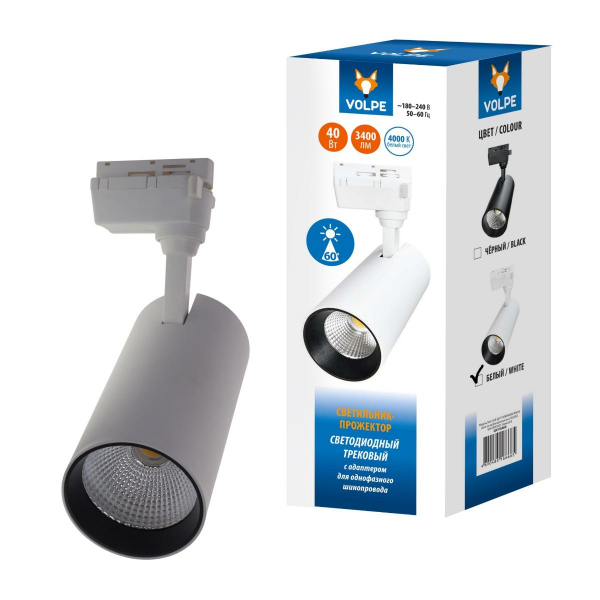 Трековый светодиодный светильник Volpe ULB-Q277 40W/4000К WHITE UL-00008057 Трековый светодиодный светильник Volpe ULB-Q277 40W/4000К WHITE UL-00008057