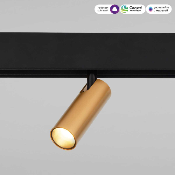 Трековый светодиодный светильник Elektrostandard Slim Magnetic Dim Cubo 85070/01 латунь a063529