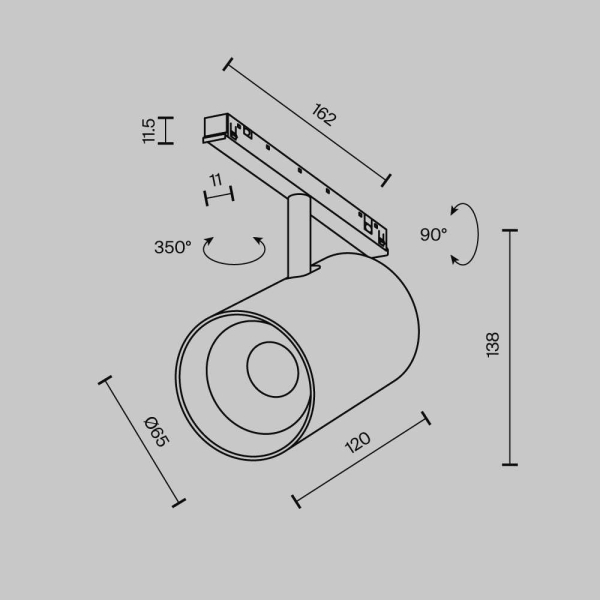 Трековый светильник Maytoni Technical EXILITY X Focus Led TR243-18W4K-B