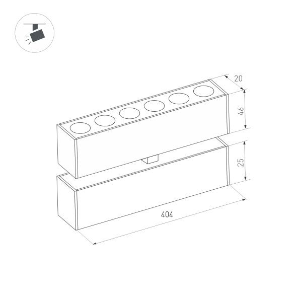 Трековый светодиодный светильник Arlight Mag-Dots-Fold-25-S400-12W Day4000 034220 Трековый светодиодный светильник Arlight Mag-Dots-Fold-25-S400-12W Day4000 034220
