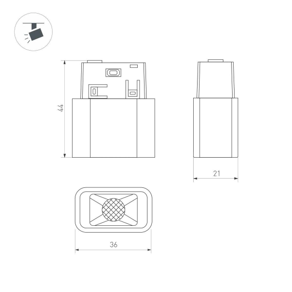 Трековый светодиодный светильник Arlight Mag-Orient-Baby-S36x21-2W Warm3000 043291 Трековый светодиодный светильник Arlight Mag-Orient-Baby-S36x21-2W Warm3000 043291