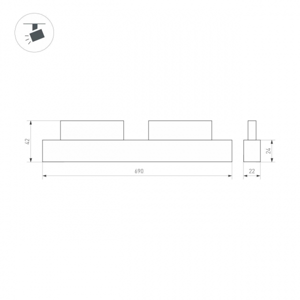 Трековый светодиодный светильник для магнитного шинопровода Arlight Mag-Orient-FLAT-L690-24W Day4000 037912 Трековый светодиодный светильник для магнитного шинопровода Arlight Mag-Orient-FLAT-L690-24W Day4000 037912