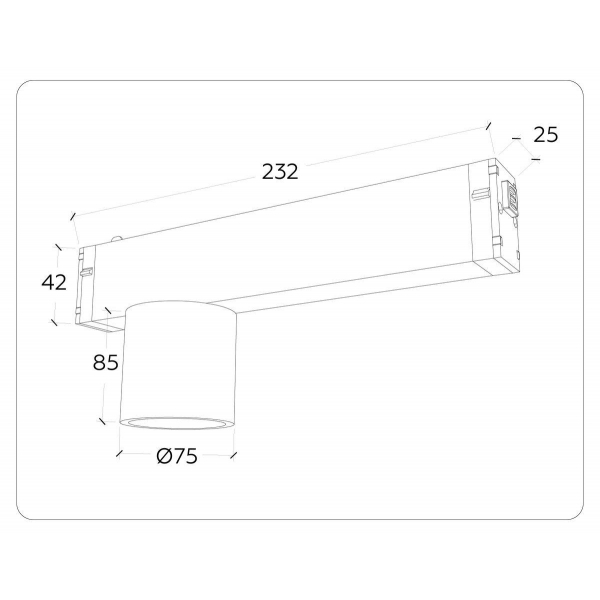 Трековый светодиодный светильник Ambrella Light Track System Magnetic 220V GL1242 Трековый светодиодный светильник Ambrella Light Track System Magnetic 220V GL1242