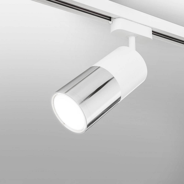 Трековый светодиодный светильник Elektrostandard Avantag белый матовый/хром 6W LTB27 a047018 Трековый светодиодный светильник Elektrostandard Avantag белый матовый/хром 6W LTB27 a047018
