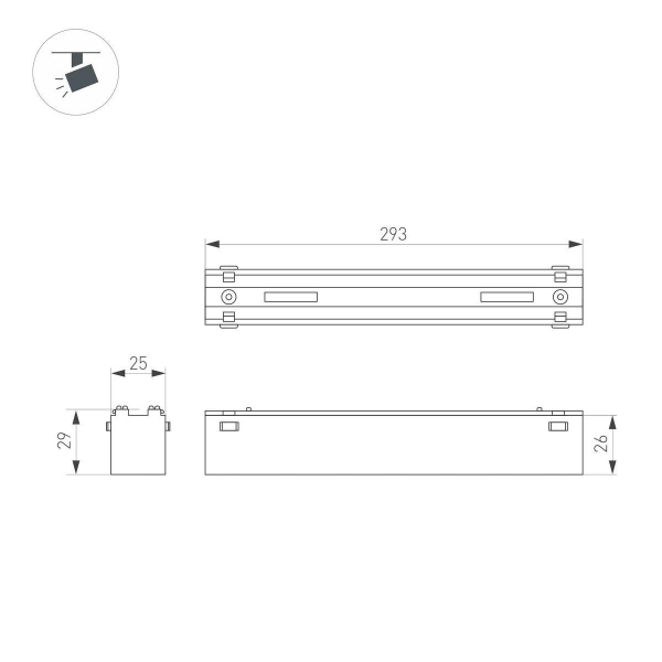 Трековый светодиодный светильник Arlight Mag-Vibe-Flat-L293-12W Day4000 044431 Трековый светодиодный светильник Arlight Mag-Vibe-Flat-L293-12W Day4000 044431