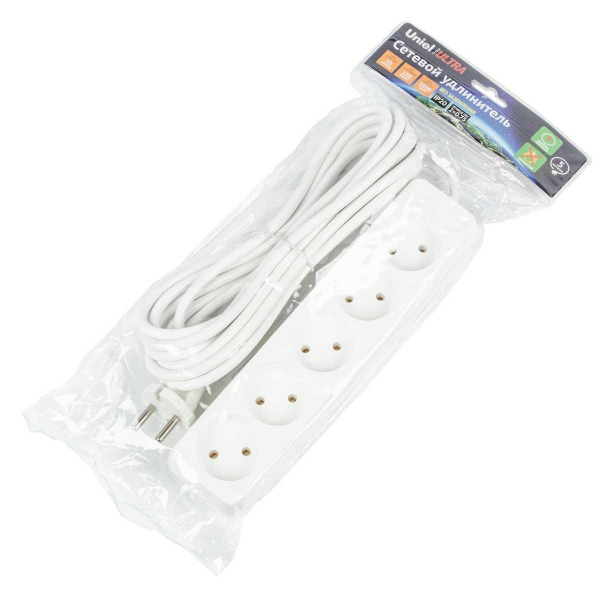 Удлинитель Uniel Ultra 5гн х 5м б/з S-CU5-5 White UL-00009991 Удлинитель Uniel Ultra 5гн х 5м б/з S-CU5-5 White UL-00009991