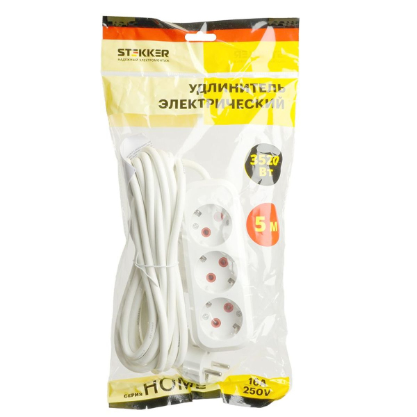 Удлинитель Stekker Home 3гн 5м с/з HM06-31-05 49349