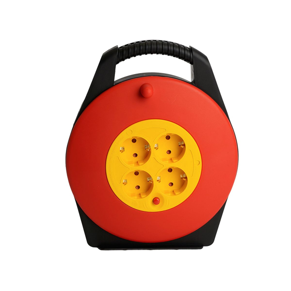 Удлинитель-рулетка с ручкой STD06-40-50 Standart 4 розетки с/з ПВС 3*1, черный, 16А, IP20, 10м 50179