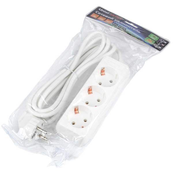 Удлинитель Uniel Ultra 3гн х 2м с/з S-GCU3-2 White UL-00010000 Удлинитель Uniel Ultra 3гн х 2м с/з S-GCU3-2 White UL-00010000