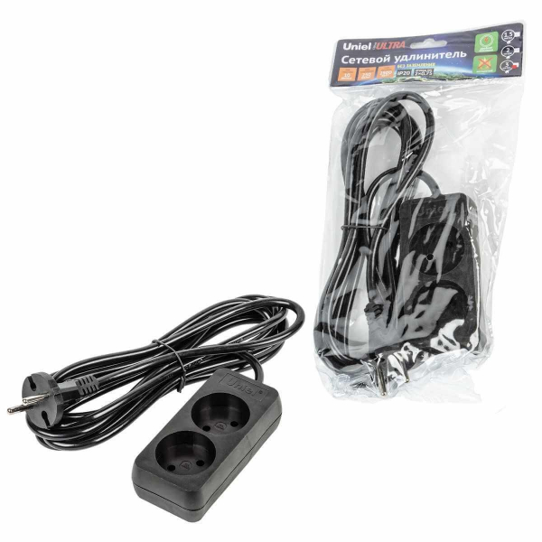Удлинитель Uniel Ultra 2гн х 2м б/з S-CU2-3 Black UL-00009976 Удлинитель Uniel Ultra 2гн х 2м б/з S-CU2-3 Black UL-00009976