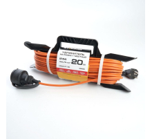 Удлинитель-шнур на рамке 1-местный c/з Stekker, HM02-01-20, 20м, 3*0,75 Home, оранжевый 39495