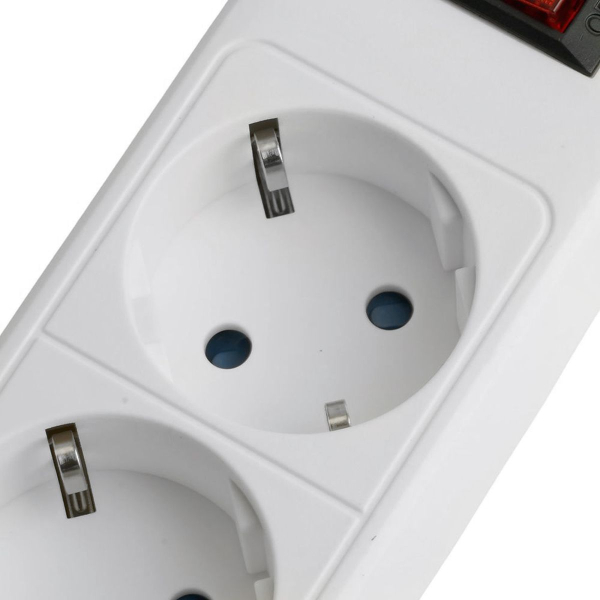 Сетевой фильтр 3-местный с/з STEKKER HM20-31-05 3x1мм2, 5 м, серия Optima, белый