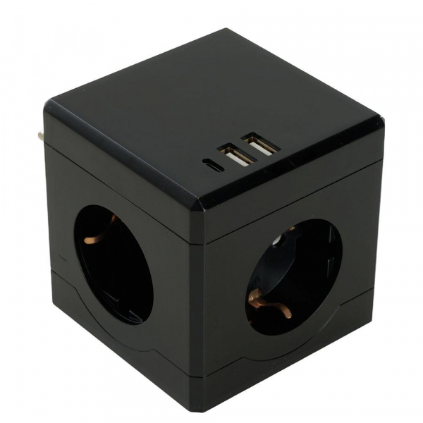 Разветвитель сетевой Stekker 3гн с/з 2хUSB A+Type C ADP16-33-21 49658