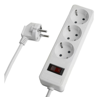 Сетевой фильтр 3-местный с/з STEKKER HM20-31-02 3x1мм2, 1,8 м, серия Optima, белый