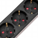Удлинитель STANDARD 3 гнезда, 1,5м, 3х1,0мм², с/з, с выключателем, 2 USB, черный REXANT 13-4021