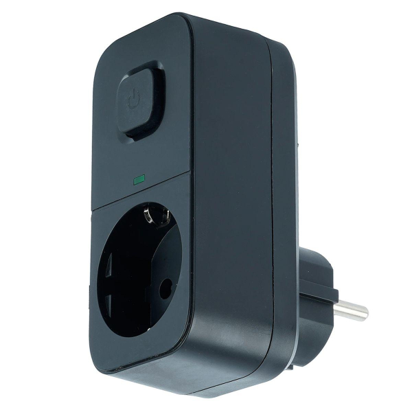 Сетевой фильтр 1-местный с/з Stekker 220В, 16А, с выключателем Nova, HM81-11-2, черный 50691