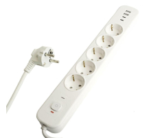 Сетевой фильтр 5-местный с/з STEKKER 3x1мм2, 5 м, 250В, 16А, 2 USB-A+2 Type-C 3, серия Nova, белый