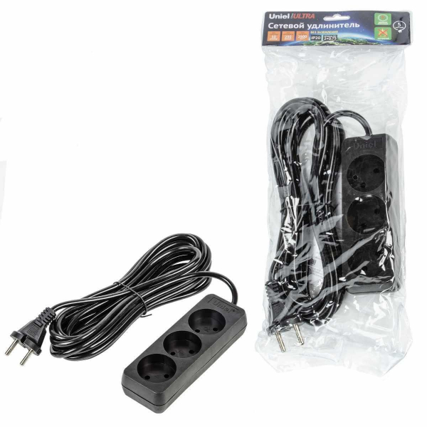 Удлинитель Uniel Ultra 3гн х 5м б/з S-CU3-5 Black UL-00009985 Удлинитель Uniel Ultra 3гн х 5м б/з S-CU3-5 Black UL-00009985