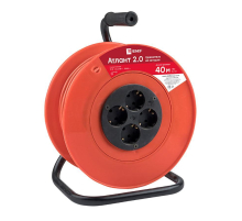 Удлинитель на катушке 'Атлант 2.0' 4 гнезда 40м с заземлением ПВС 3*1,0 10А/2,2кВт PROxima UKA02-10-310-4-40