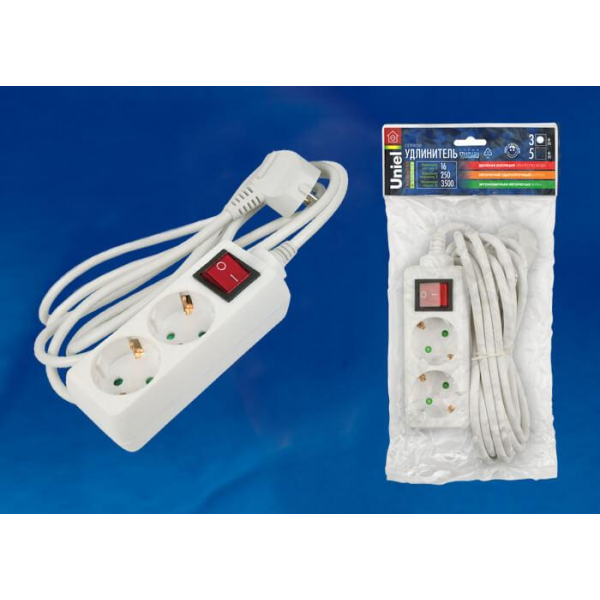 Удлинитель Uniel 2гн х 3м с/з Standard S-GCD2-3B 02915 Удлинитель Uniel 2гн х 3м с/з Standard S-GCD2-3B 02915