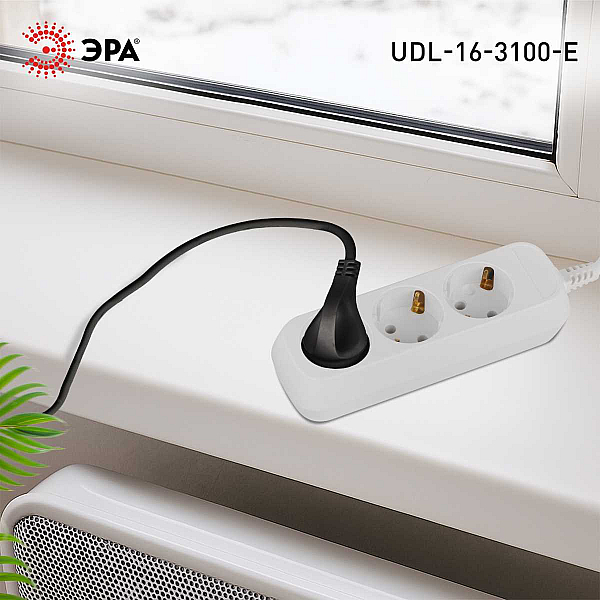 Удлинитель электрический ЭРА UDL-16-3100-E Greenline 3 розетки с заземлением 10м ПВС 3x1мм2 Б0064983