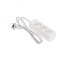 Удлинитель 3 гнезда, 1,5м, 3х0,75мм², с/з, белый PROconnect 13-4208