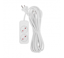 Удлинитель STANDARD 2 гнезда, 5м, 2х1,0мм², б/з, белый REXANT 13-4002