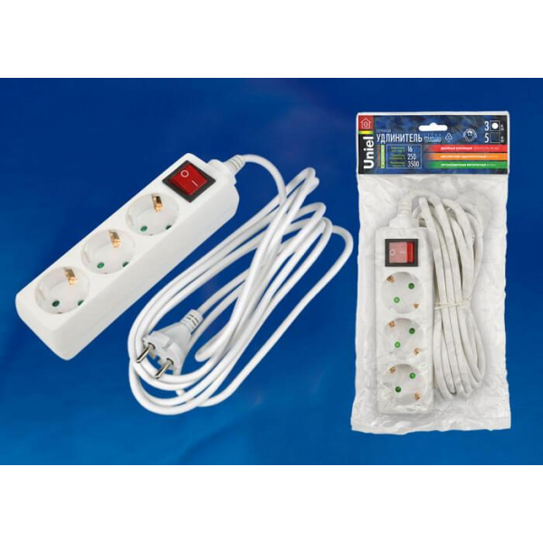 Удлинитель Uniel 3гн х 2м с/з Standard S-GCD3-2B 02920 Удлинитель Uniel 3гн х 2м с/з Standard S-GCD3-2B 02920