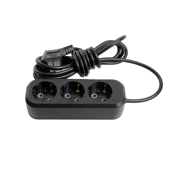 Удлинитель 3-местный с/з Stekker, HM01-30-05, 5м, 3x0,75 Home (У10-002), черный 50420