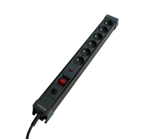 Сетевой фильтр 6-местный с/з Stekker 3x1мм2, 1,8 м, 250В, 16А Techno, HM22-61-02, черный 50159