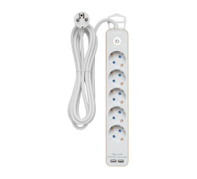 Удлинитель Duwi 2хUSB 5гн 3м с/з 32070 8
