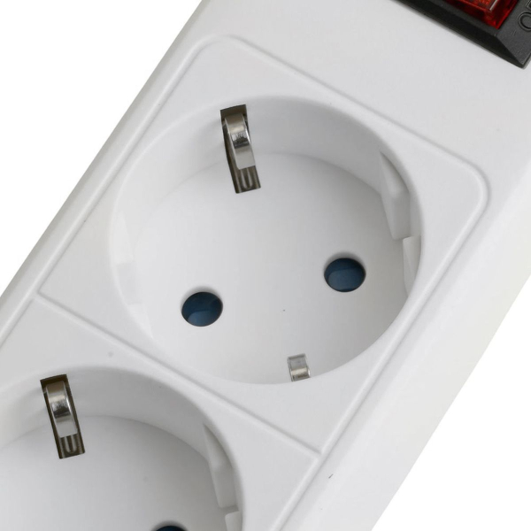 Сетевой фильтр 5-местный с/з STEKKER HM20-51-053x1мм2, 5 м, серия Optima, белый