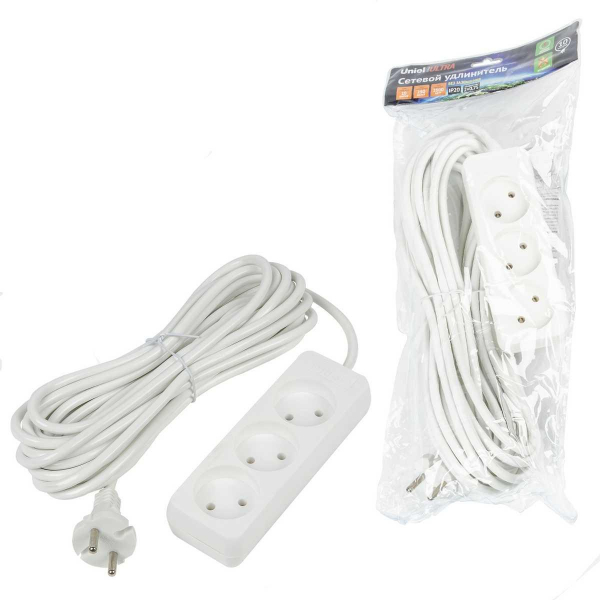 Удлинитель Uniel Ultra 3гн х 10м б/з S-CU3-10 White UL-00009980 Удлинитель Uniel Ultra 3гн х 10м б/з S-CU3-10 White UL-00009980