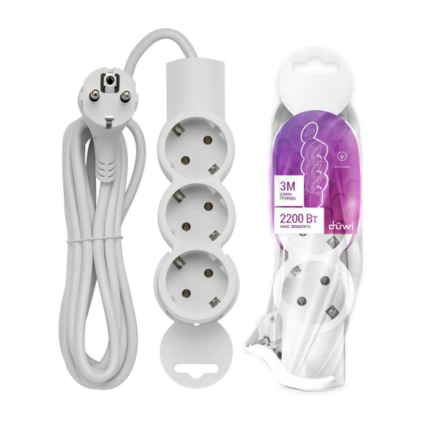 Удлинитель Duwi 3гн 3м с/з 32005 2 Удлинитель Duwi 3гн 3м с/з 32005 2