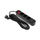Удлинитель STANDARD 3 гнезда, 5м, 3х1,0мм², с/з, с выключателем, 2 USB, черный REXANT 13-4023