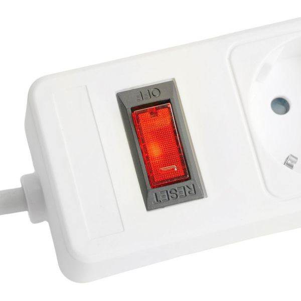 Сетевой фильтр 6-местный с/з STEKKER HM20-61-053x1мм2, 5 м, серия Optima, белый