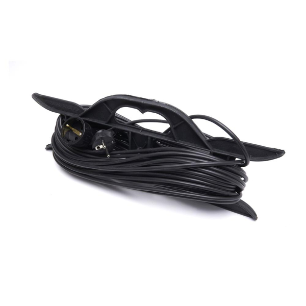 Удлинитель-шнур на рамке 1-местный c/з Stekker, HM02-01-20, 20м, 3*0,75, серия Home (УХз-10), черный 39224