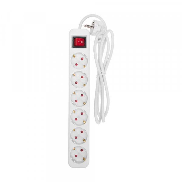 Удлинитель STANDARD 6 гнезд, 1,5м, 3х1,0мм², с/з, с выключателем, белый REXANT 13-4046 Удлинитель STANDARD 6 гнезд, 1,5м, 3х1,0мм², с/з, с выключателем, белый REXANT 13-4046